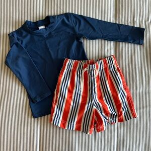 Hanna Andersson & Rugged Butts Rash Guard-Swim Trunk Bundle